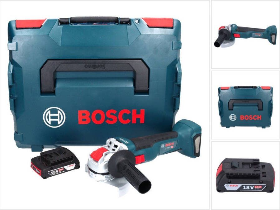 Bosch Professional Bosch GWX 18V-10 Professionele accu haakse slijper 18 V 125 mm X-LOCK Brushless + 1x accu 2.0 Ah + L-Boxx zonder lader