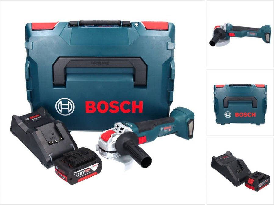 Bosch Professional Bosch GWX 18V-10 Professionele accu haakse slijper 18 V 125 mm X-LOCK Brushless + 1x accu 5.0 Ah + lader + L-Boxx