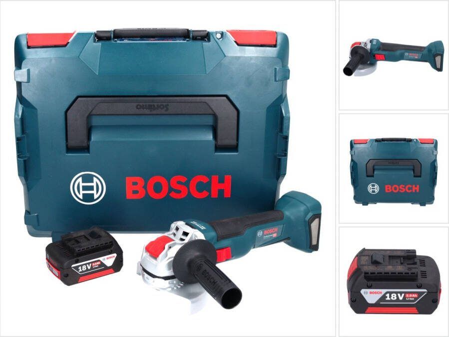 Bosch Professional Bosch GWX 18V-10 Professionele accu haakse slijper 18 V 125 mm X-LOCK Brushless + 1x accu 5.0 Ah + L-Boxx zonder lader
