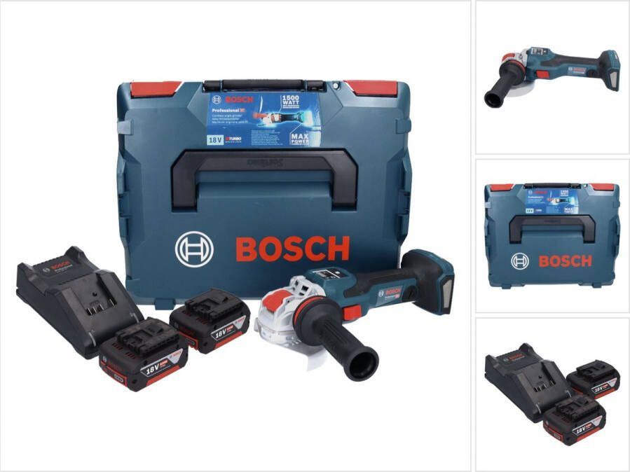 Bosch Professional Bosch GWX 18V-15 SC Professionele accu haakse slijper 18 V 125 mm BITURBO X-LOCK + 2x accu 5.0 Ah + lader + L-BOXX