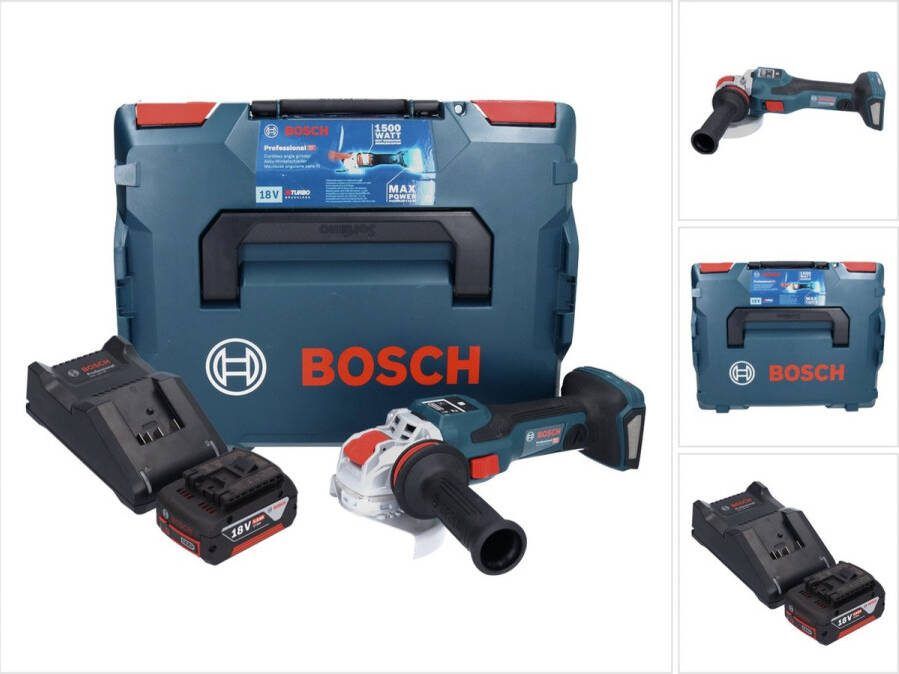 Bosch Professional Bosch GWX 18V-15 SC Professionele accu haakse slijper 18 V 125 mm BITURBO X-LOCK + 1x accu 5.0 Ah + lader + L-BOXX