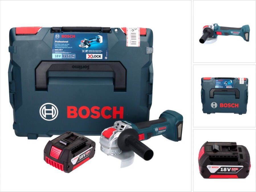 Bosch Professional Bosch GWX 18V-7 Professionele accu haakse slijper 18 V 125 mm Brushless X-LOCK + 1x accu 5.0 Ah + L-Boxx zonder lader