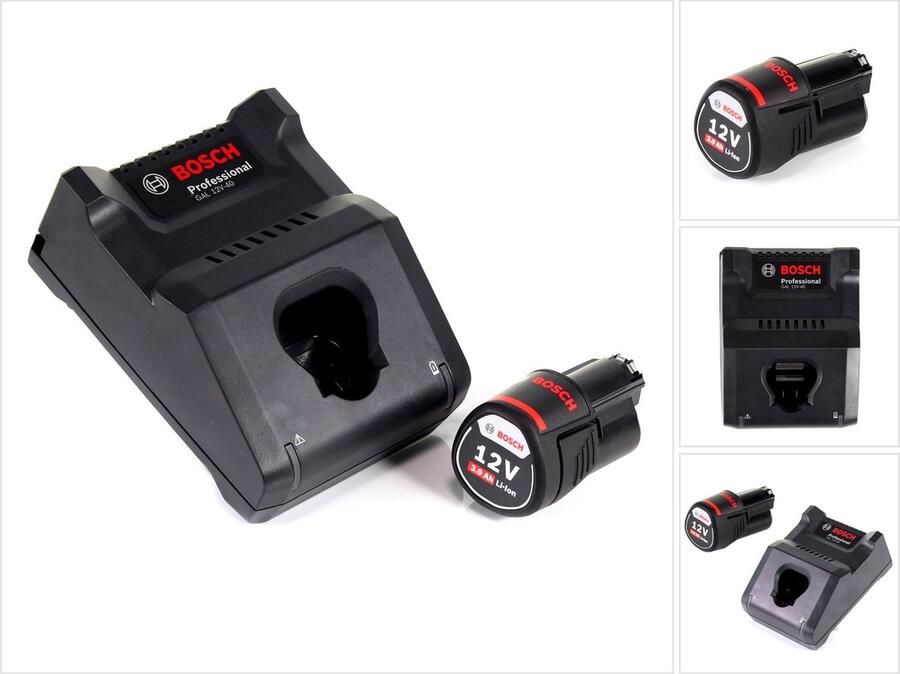 Bosch Professional Bosch GAL 12V-40 Professionele Snellader voor 12V accu's ( 1600A019R3 ) + 3.0 Ah accu ( 1600A00X79 )