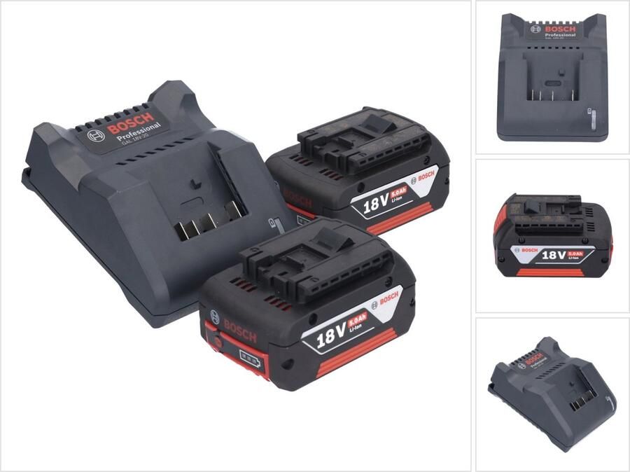 Bosch Professional Bosch GAL 18V-20 acculader 10.8 18 V 2 A ( 2607226281 ) + 2x GBA 18 V 5.0 Ah accu ( 2x 2607337069 )