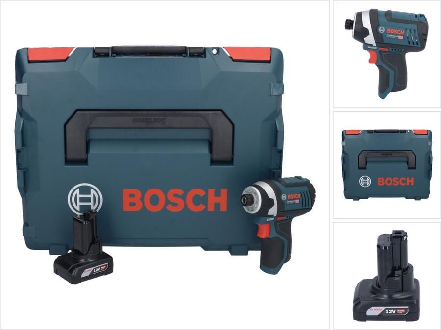 Bosch Professional Bosch GDR 12V-105 Professionele accu-slagmoersleutel 12 V 105 Nm 1 4 + 1x oplaadbare accu 6.0 Ah + L-Boxx zonder oplader