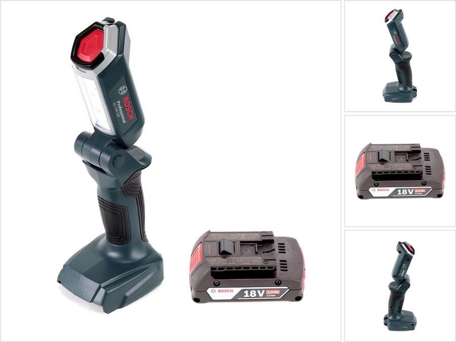 Bosch Professional Bosch GLI 18V-300 Draadloze LED-lamp 18V 300lm + 1x 2 0Ah accu zonder oplader