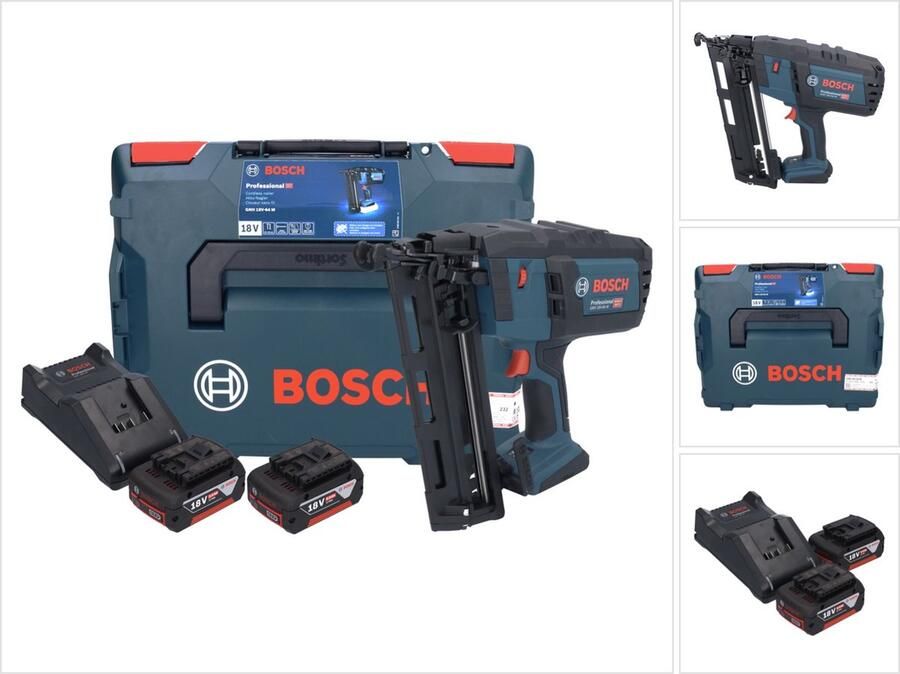 Bosch Professional Bosch GNH 18V-64 M Professioneel accu spijkerapparaat 18 V 64 mm + 2x accu 5.0 Ah + lader + L-BOXX