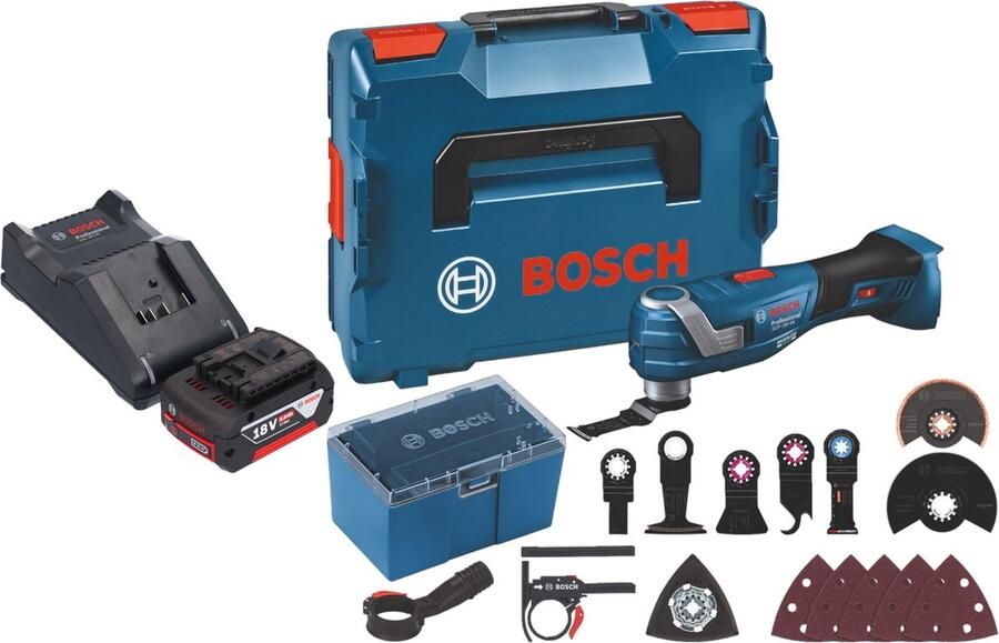 Bosch Professional Bosch GOP 18V-34 Profi-snoerloze Multi-Cutter 18 V Starlock Plus + 1x accu 5.0 Ah + lader + 17 accessoires + L-Boxx
