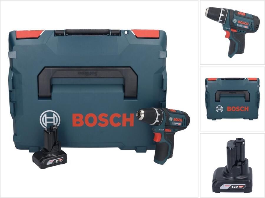 Bosch Professional Bosch GSR 12V-15 Professionele accuboormachine 12 V 30 Nm + 1x accu 6.0 Ah + L-Boxx zonder oplader