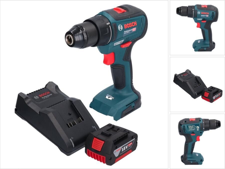 Bosch Professional Bosch GSR 18V-55 Professionele accuboormachine 18 V 55 Nm borstelloos + 1x oplaadbare accu 5.0 Ah + lader
