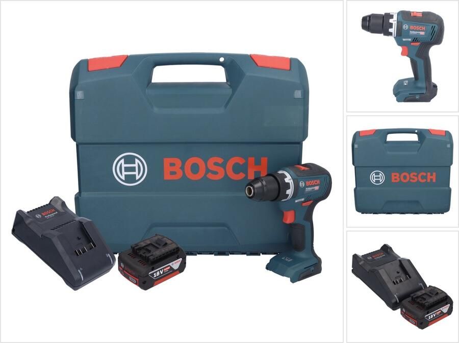 Bosch Professional Bosch GSR 18V-55 Professionele accuboormachine 18 V 55 Nm borstelloos + 1x oplaadbare accu 5.0 Ah + lader + L-koffer