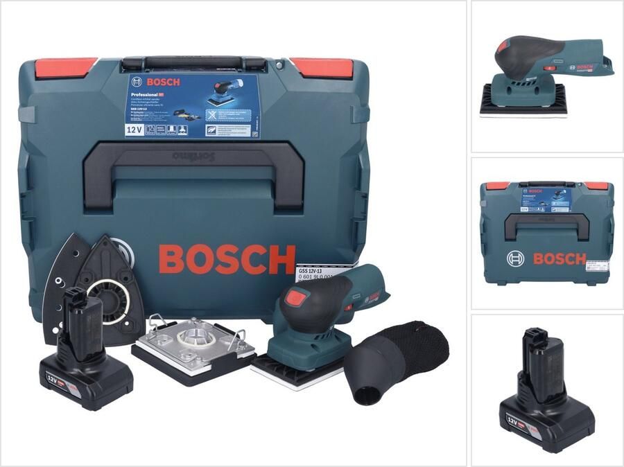 Bosch Professional Bosch GSS 12V-13 Professionele accu vlakschuurmachine 12 V + 1x accu 6.0 Ah + L-BOXX zonder oplader