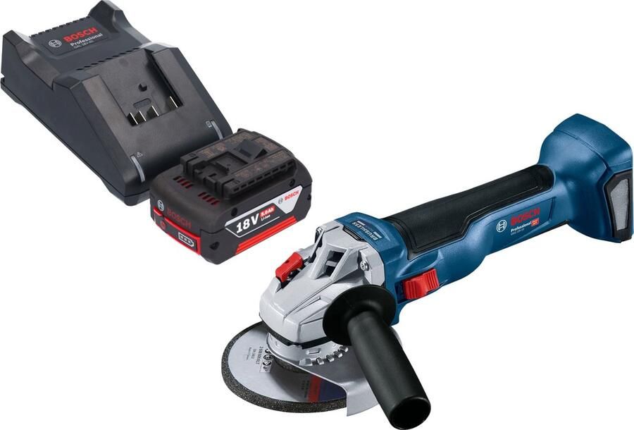 Bosch Professional Bosch GWS 18V-10 Professionele accu haakse slijper 18 V 125 mm borstelloos + 1x oplaadbare accu 5.0 Ah + lader