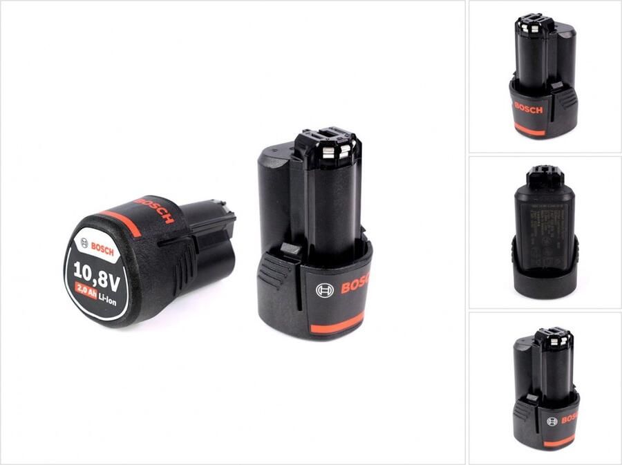 Bosch Professional Bosch oplaadbare accu starterset 2x GBA 10 8 V 2 0 Ah 2000 mAh Li-Ion Professional ( 2607336879 )