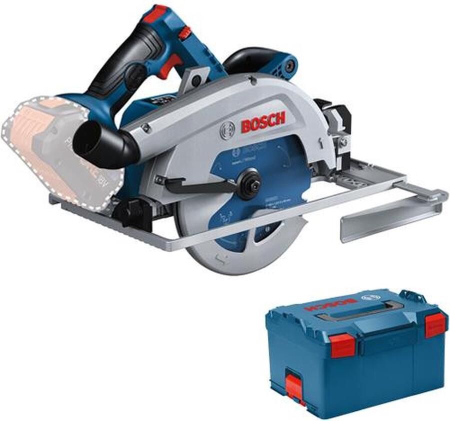 Bosch Professional GKS 18V-68 GC Cirkelzaag BITURBO Zonder 18 V accu en lader Incl. zaagblad en parallelgeleider in L-boxx