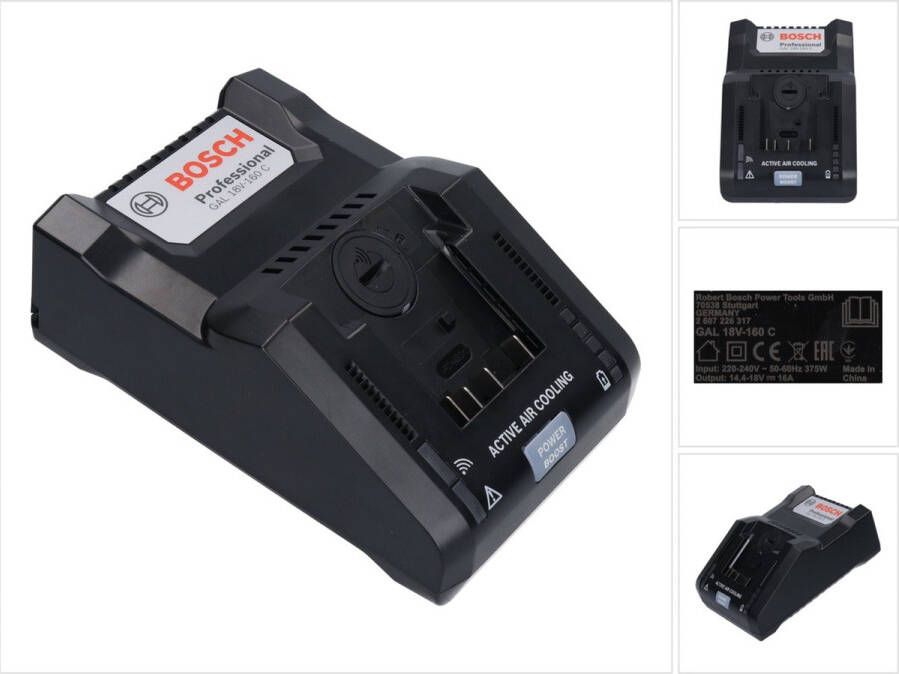 Bosch Professional GAL 18V-160 C Gereedschapslader BITURBO Accu niet bij oplader meegeleverd