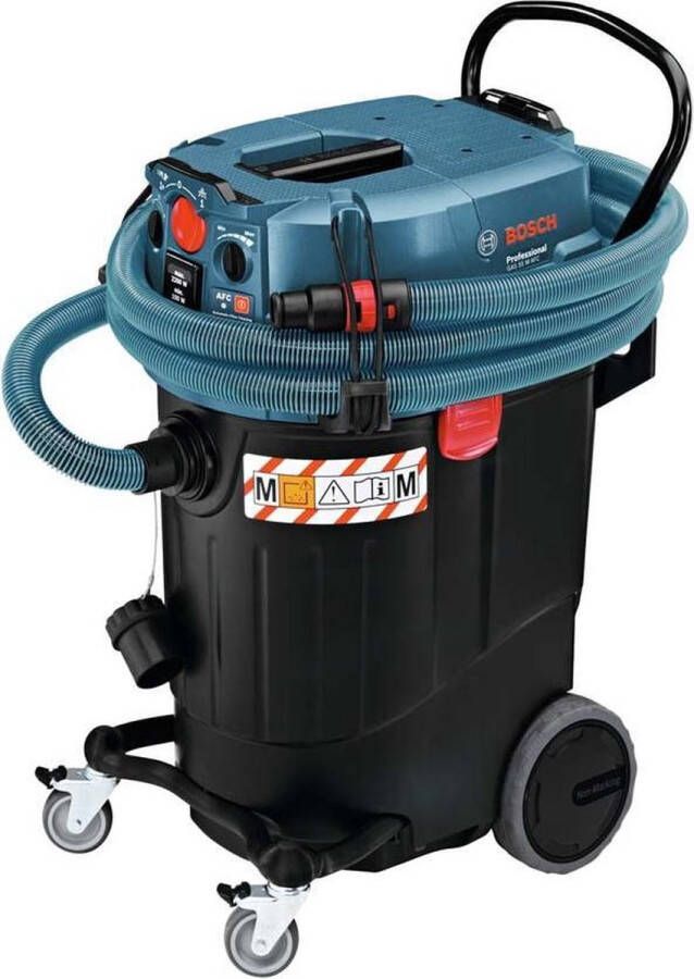 Bosch Professional Stofzuiger GAS 55 M AFC (NL+LUX) (3 x zuigbuis verchroomd 0 35 m afvoerzak bochtstuk slang 5 m Ø 35 mm antistatisch met gereedschapsmof spleetmondstuk 250 mm vlakke vouwfilter PES vloerzuigmondset)