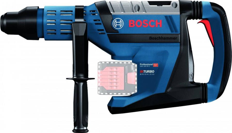 Bosch Professional GBH 18V-45 C Accu boorhamer BITURBO Zonder 18V accu en lader In koffer