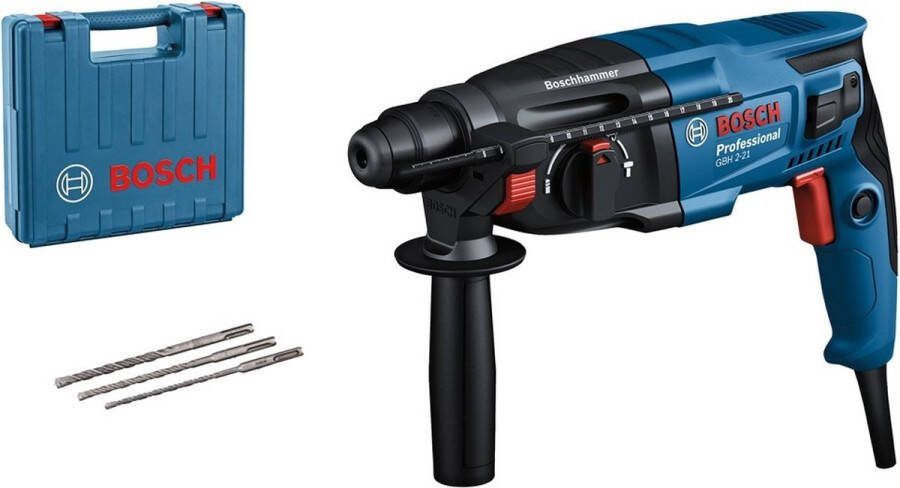 Bosch Professional GBH 2-21 Boorhamer (machinedoek handgreep 3-delige SDS-plus borenset)