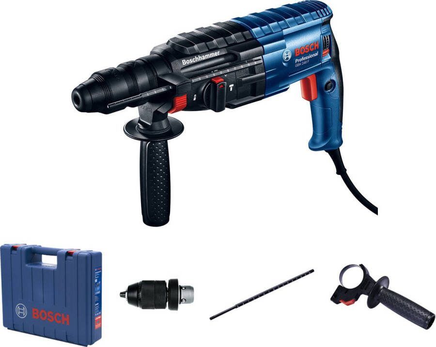 Bosch Professional GBH 240 F Boorhamer Inclusief handgreep diepteaanslag wisselboorhouder SDS-plus en snelwisselboorhouder