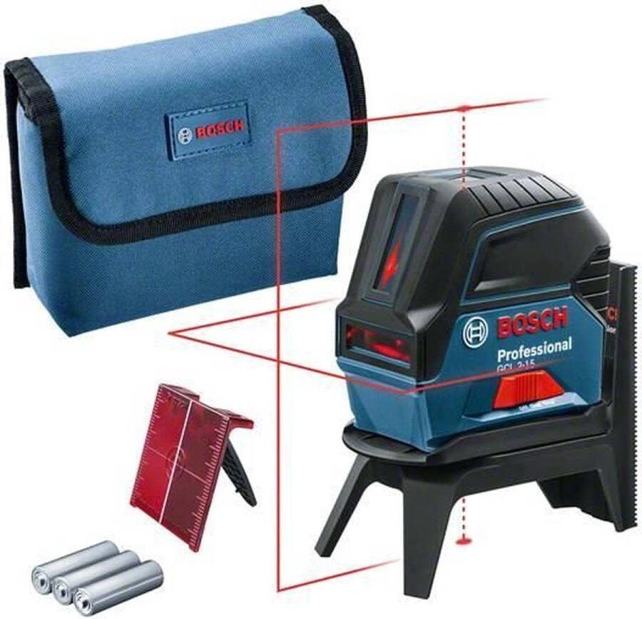 Bosch Professional GCL 2-15 Combilaser incl Opbertas Batterijen Laserrichtbord