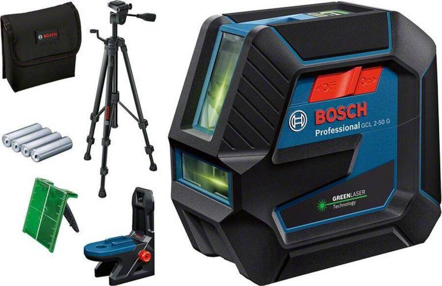Bosch Professional GCL 2-50 G Kruislijnlaser Groen + BT 150 Statief 0601066M01
