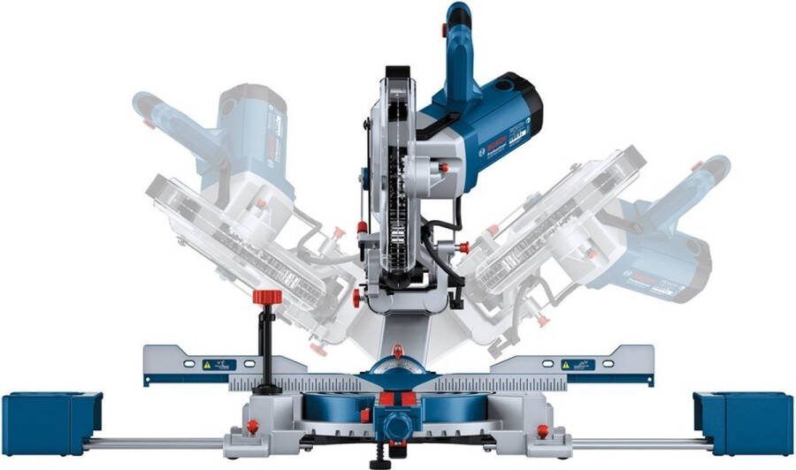 Bosch Professional GCM 305-254 D Afkortzaag 1500 Watt inclusief Zaagblad standaard voor hout 2x steun stofzak klem