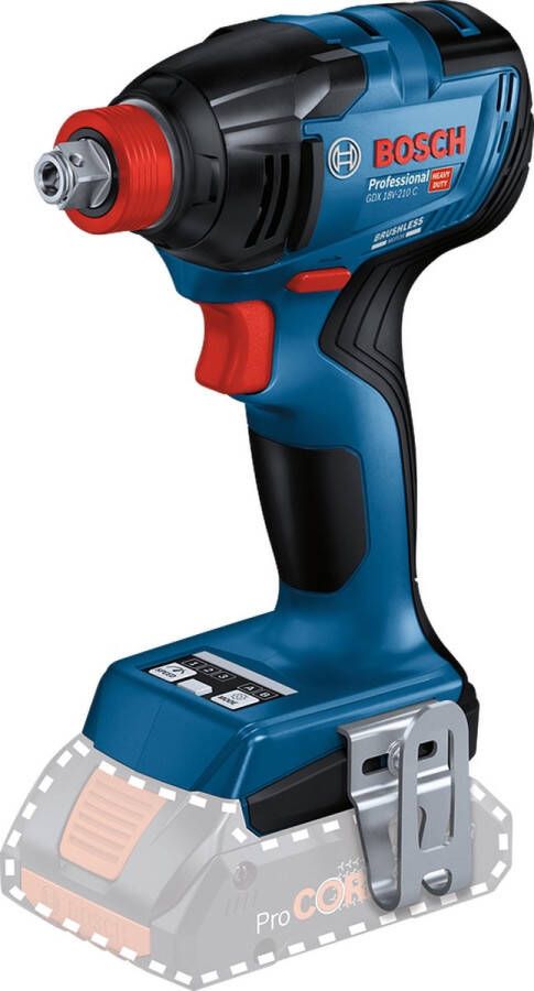 Bosch Professional GDX 18V-210 C Accu Slagschroevendraaier Slagmoersleutel 210Nm Bluetooth 18V Basic Body in L-Boxx 06019J0201