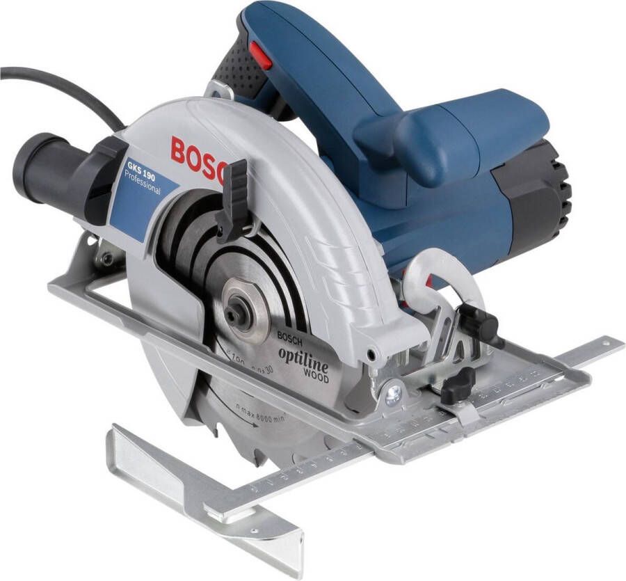 Bosch Professional Cirkelzaagmachine GKS 190 (Afzuigadapter HM-zaagblad 190 mm Ø inbusstiftsleutel SW 5 parallelgeleider)