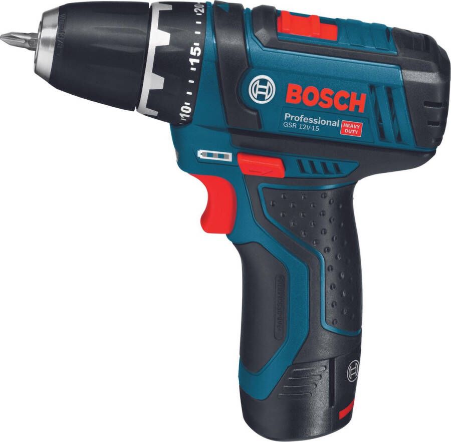 Bosch Professional GSR 12V-15 Accuboormachine 12V Incl. 2 accu's Incl. L-Boxx