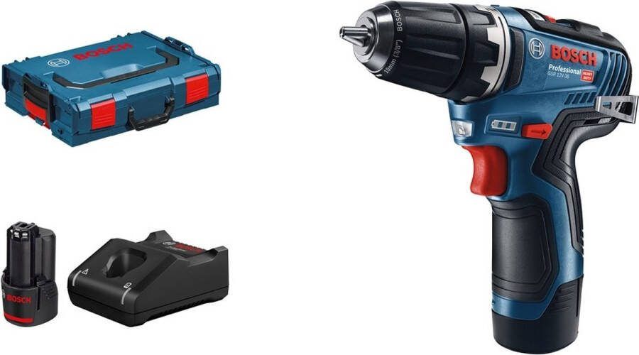 Bosch Professional GSR 12V-35 Accuboormachine Met 2x 12V accu (3.0 Ah) en lader Incl. koffer