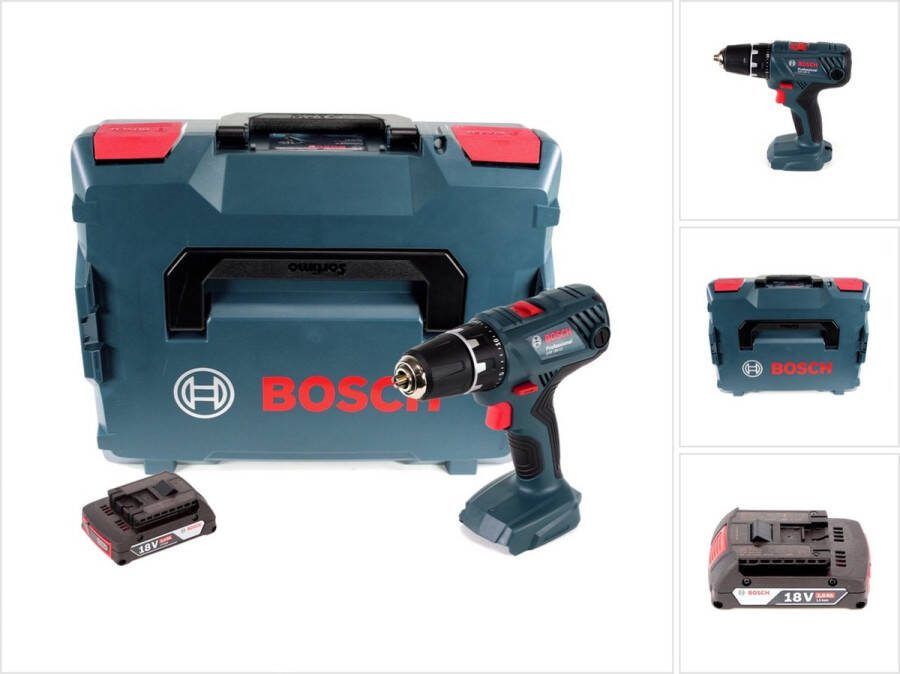 Bosch Professional GSR 18V-21 accuboormachine 18V 55Nm + 1x accu 2.0Ah + L-Boxx zonder oplader