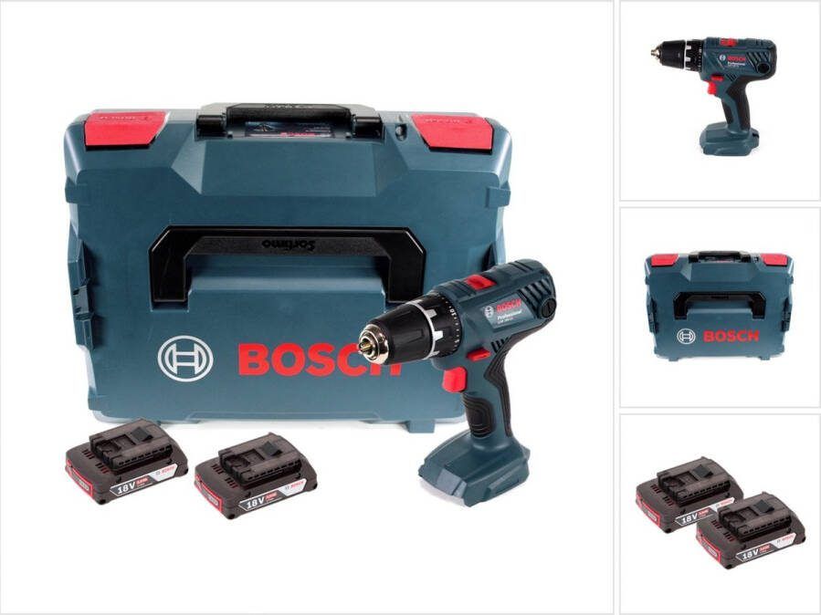 Bosch Professional GSR 18V-21 accuboormachine 18V 55Nm + 2x accu 2.0Ah + L-Boxx zonder oplader