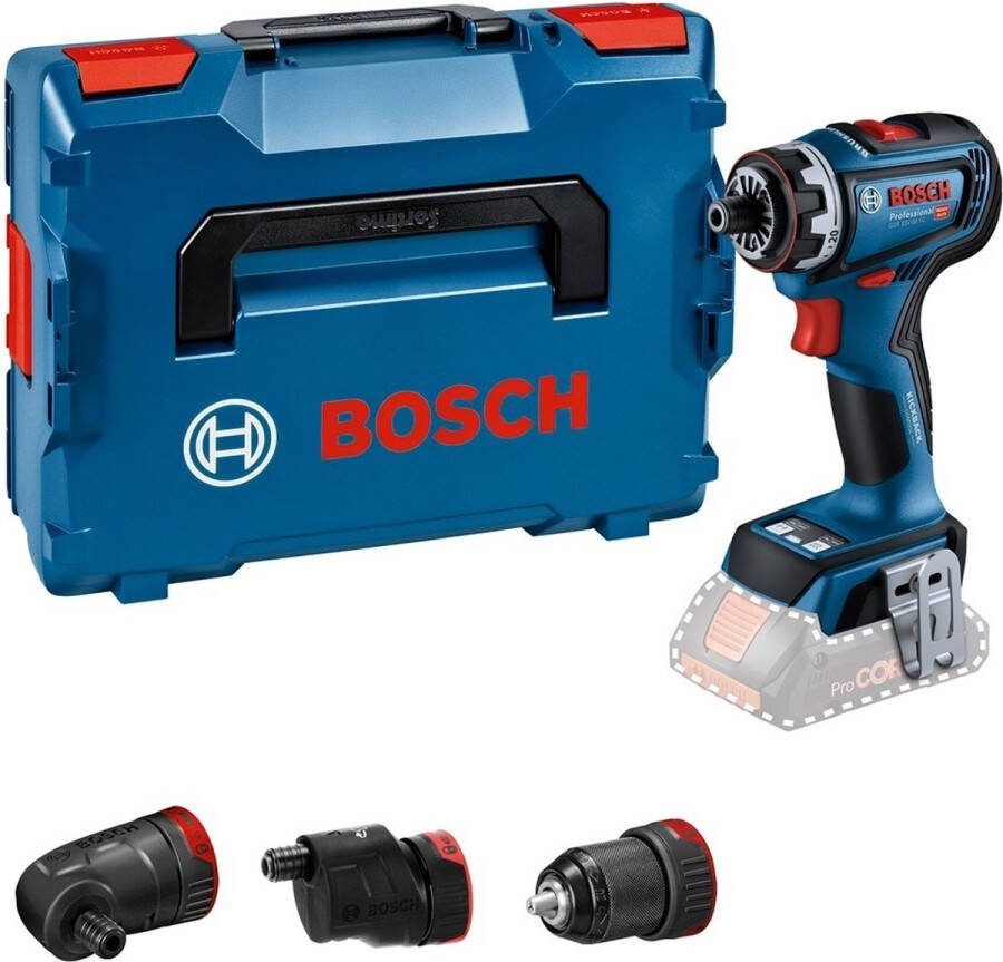 Bosch Professional GSR 18V-90 FC Accu Schroefboormachine FlexiClick 18V Basic Body + 3x Hulpstukken in L-Boxx 06019K6203