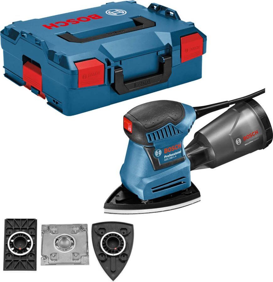 Bosch Professional GSS 160 Multi Multischuurmachine 180 W Inclusief Schuurpapier Micro Filterbox Perforatiegereedschap en schroevendraaier