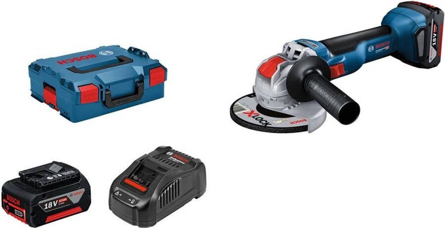 Bosch Professional GWX 18V-10 Accu Haakse Slijper 18V 5.0Ah (2x) in L-Boxx 06017B0102