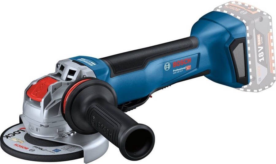 Bosch Professional GWX 18V-10 P Accu Haakse Slijper 125mm 18V X-LOCK Basic Body 06019J4200