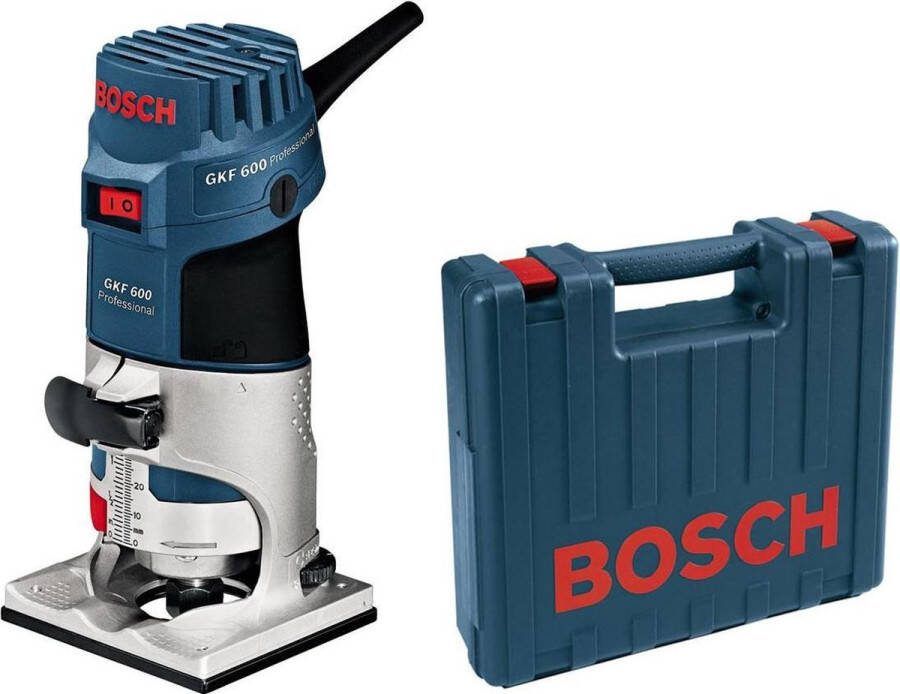 Bosch Professional Kantenfreesmachine GKF 600 (Geleidingshulp parallelgeleider spantang met wartelmoer 6 mm spantang met wartelmoer 8 mm Steeksleutel 17 mm)
