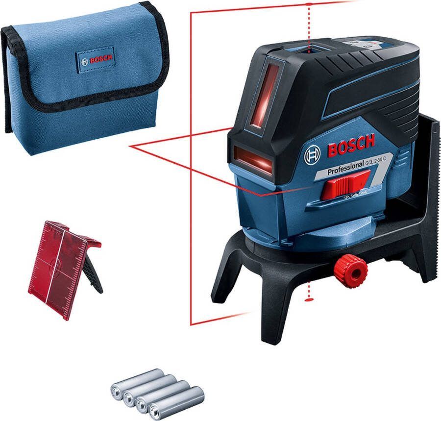 Bosch Professional Bosch GCL 2-50 C 12V Li-Ion accu Kruislijnlaser incl. AA adapter in etui 20m