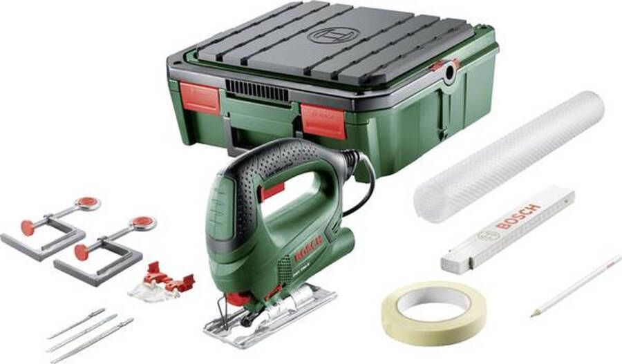 Bosch PST 700 decoupeerzaag 500 Watt incl. kunststof koffer 3 gratis zaagbladen en werktafel