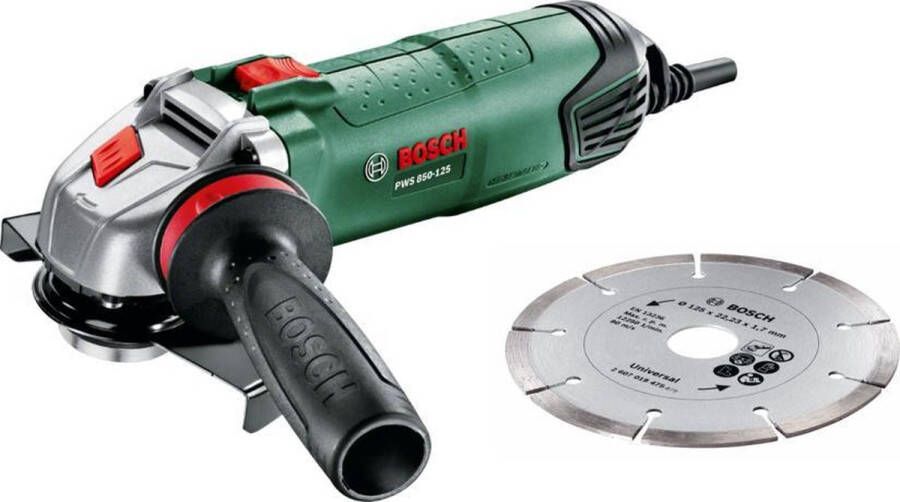 Bosch PWS 850-125 Haakse slijper 850 W Met diamantdoorslijpschijf