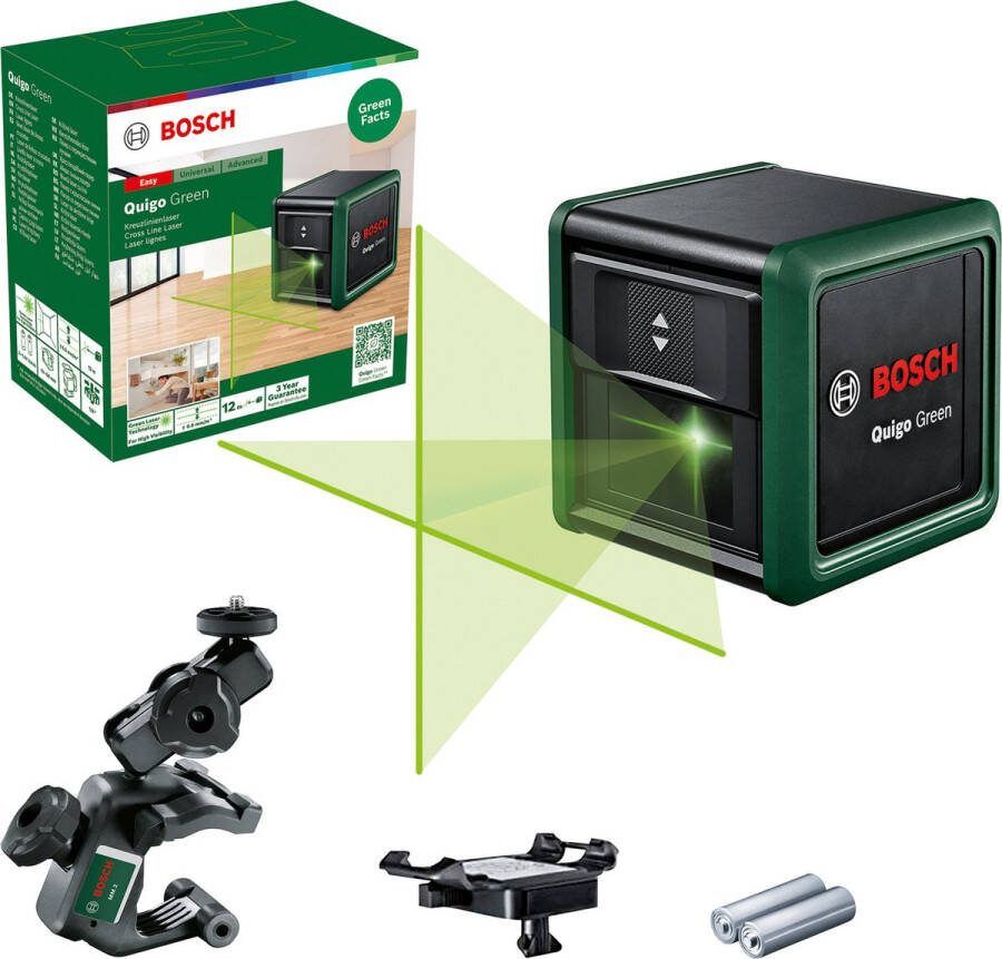 Bosch Kruislijnlaser Quigo Green 12m Groen -m Et Statief