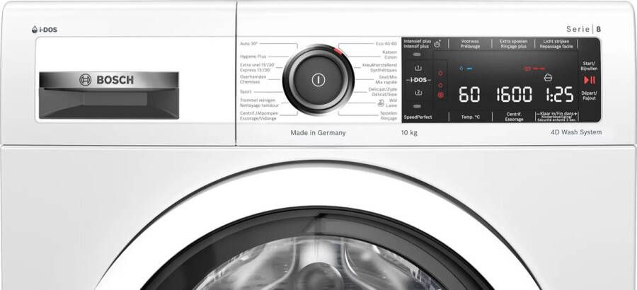 ‎Bosch Serie 8 Wasmachine WAX32KC1FG voorlader 10 kg 1600 rpm
