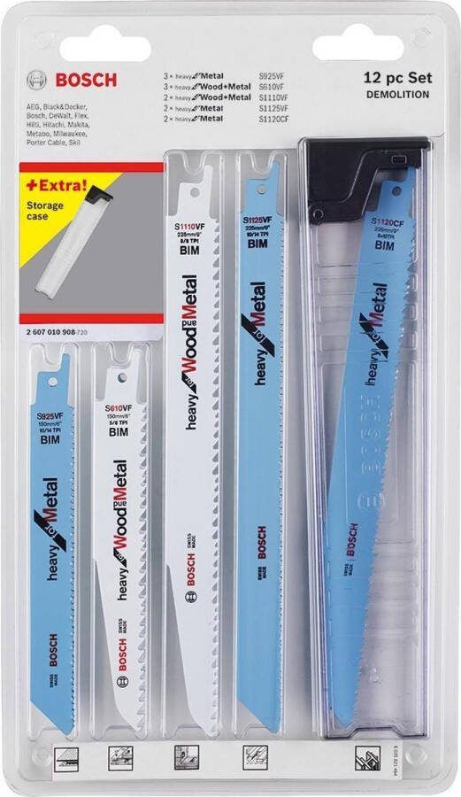 Bosch Set zaagbladen recipro 12pc Set Demoliti