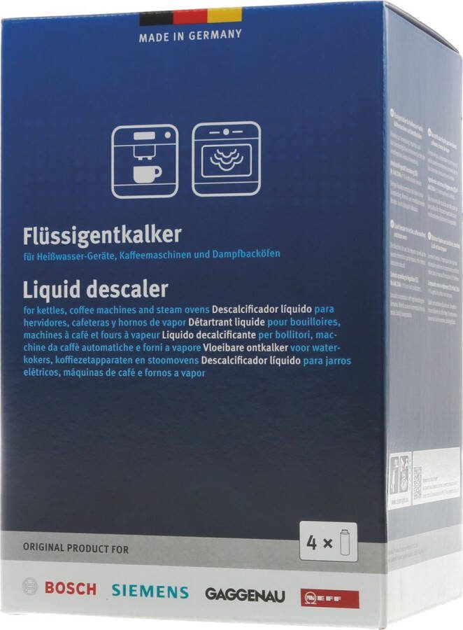 Bosch Siemens Neff Gaggenau Bosch Siemens Ontkalker voor koffieautomaten waterkokers en Stoomovens 4x 250 ml