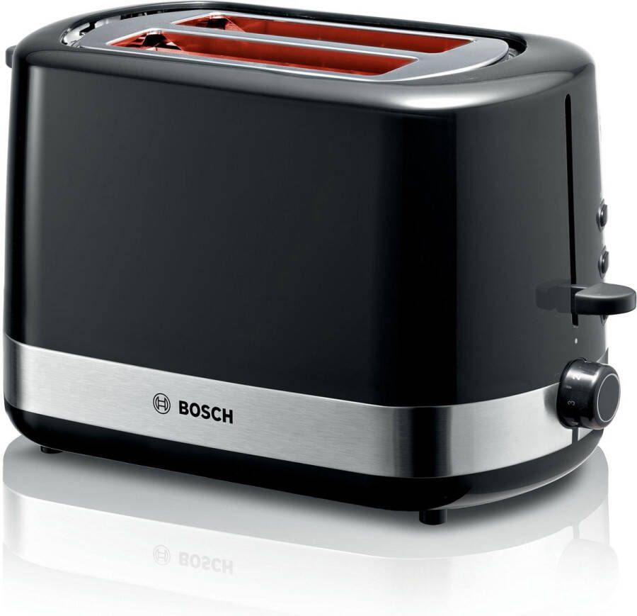 Bosch TAT6A513 broodrooster 2 snede(n) 800 W Zwart Roestvrijstaal