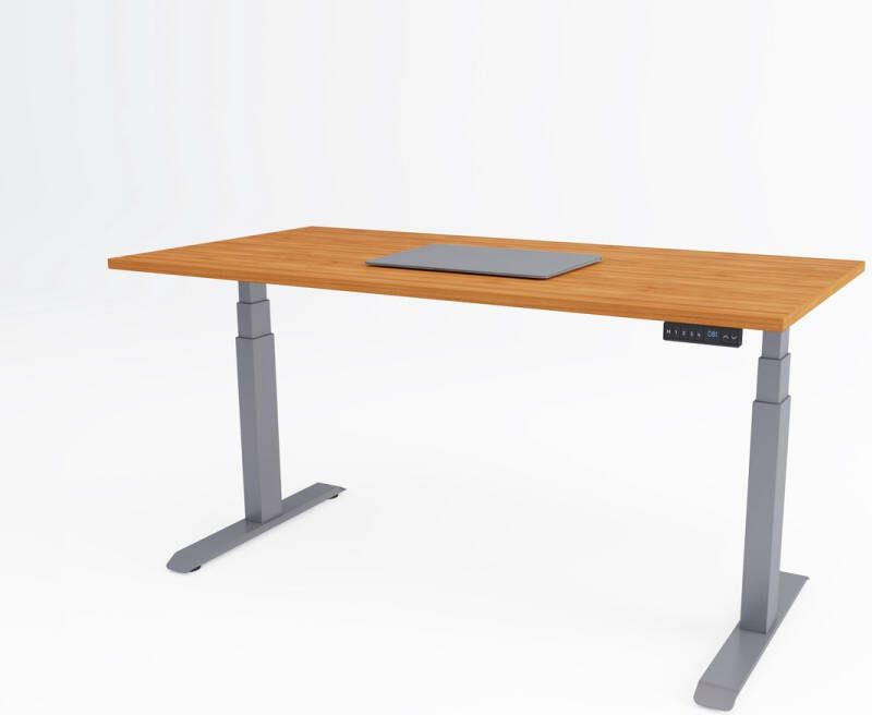 Bosch Tri-desk Premium | Elektrisch zit-sta bureau | Aluminium onderstel | Kersen blad | 120 x 80 cm