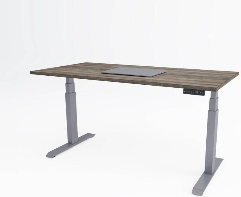 Bosch Tri-desk Premium | Elektrisch zit-sta bureau | Aluminium onderstel | Logan eiken blad | 200 x 80 cm