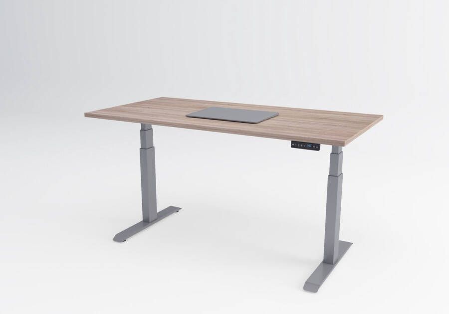 Bosch Tri-desk Premium | Elektrisch zit-sta bureau | Aluminium onderstel | Robson eiken blad | 160 x 80 cm