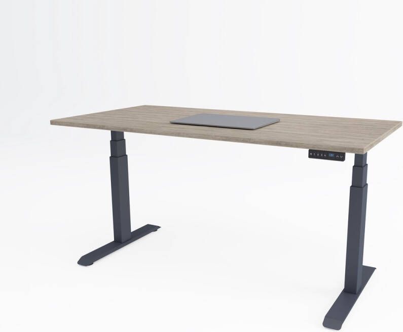Bosch Tri-desk Premium | Elektrisch zit-sta bureau | Antraciet onderstel | Delano eiken blad | 120 x 80 cm